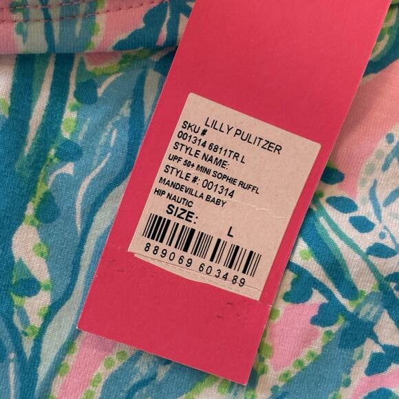 Lilly Pulitzer NEW UPF 50 Mini Sophie Ruffle Dress Large 10-12 MANDEVILLA BABY - Picture 9 of 10